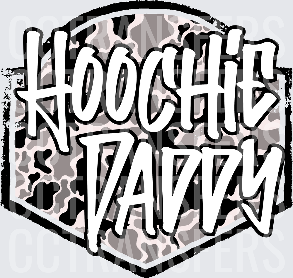 Hoochie Daddy Camo Badge Graffiti Lettering (DTF)