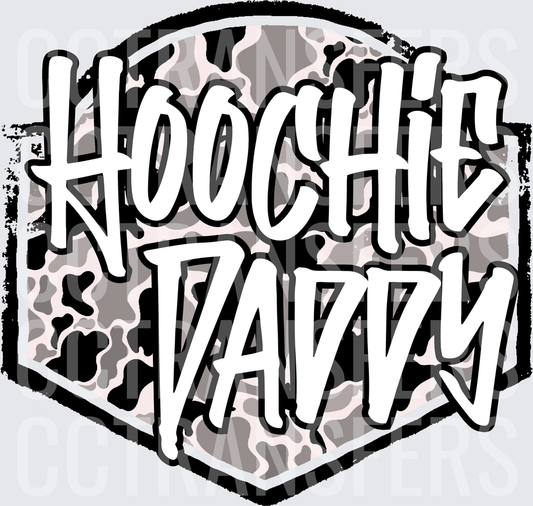 Hoochie Daddy Camo Badge Graffiti Lettering (DTF)