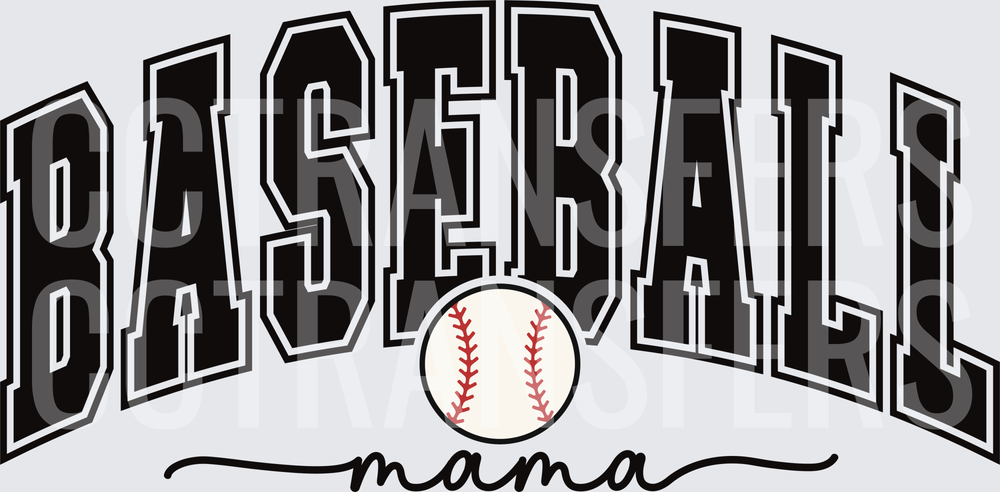 Baseball Mama Arched Bold Varsity Lettering with Ball (DTF)