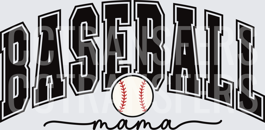 Baseball Mama Arched Bold Varsity Lettering with Ball (DTF)