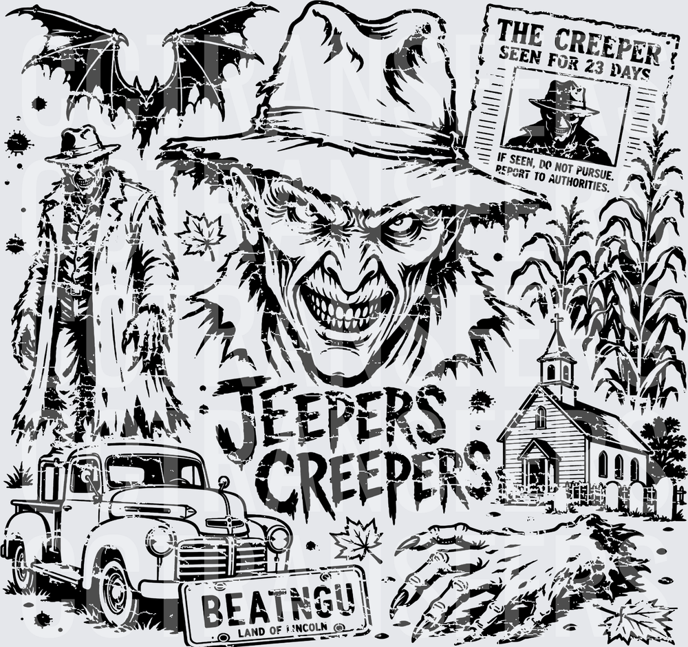 Jeepers Creepers The Creeper Horror Collage (DTF)