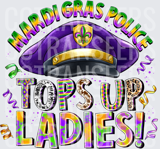 Mardi Gras Police Tops Up Ladies Purple Officer Hat (DTF)