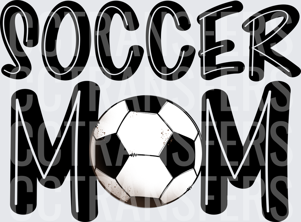 Soccer Mom Bold Text with Soccer Ball (DTF)