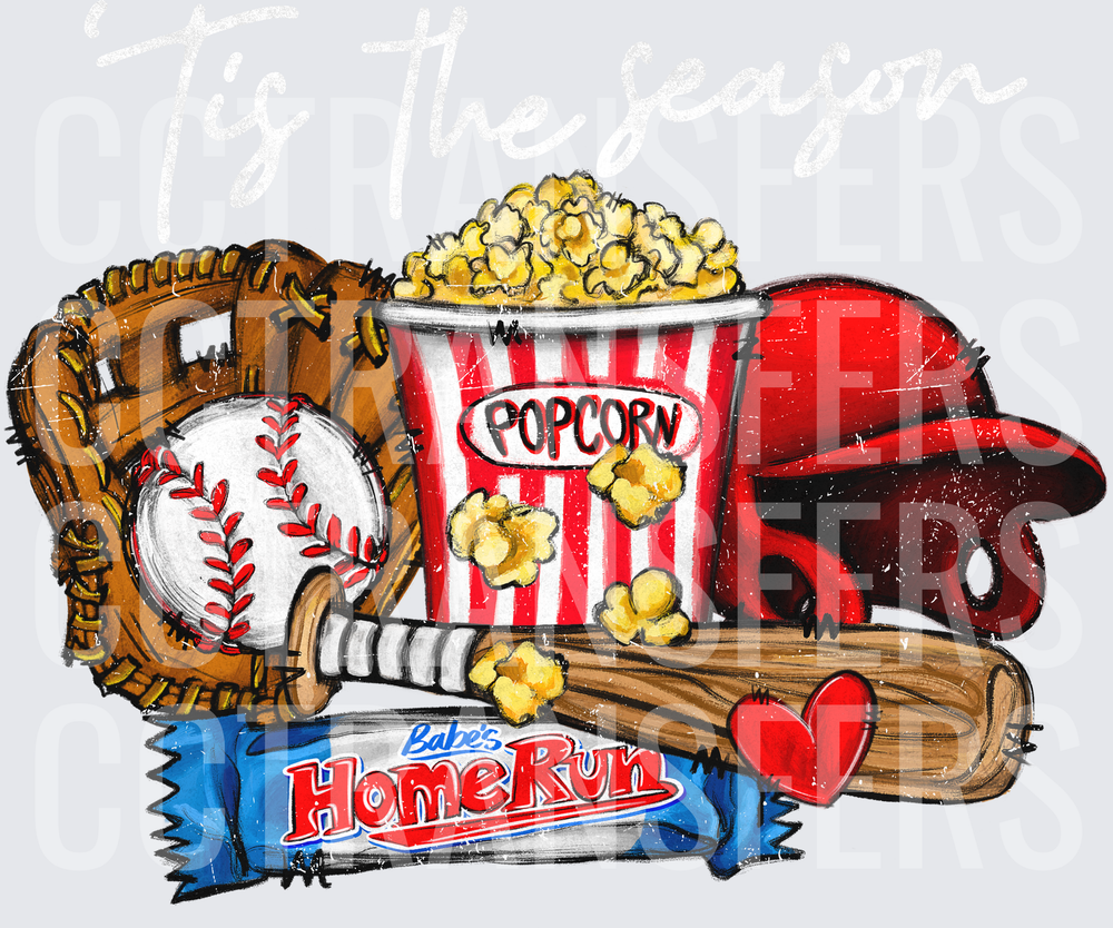 Baseball Season Snacks Glove Bat Helmet Popcorn (DTF)