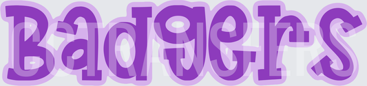 Purple Badgers Bold Bubble Letter Text (DTF)