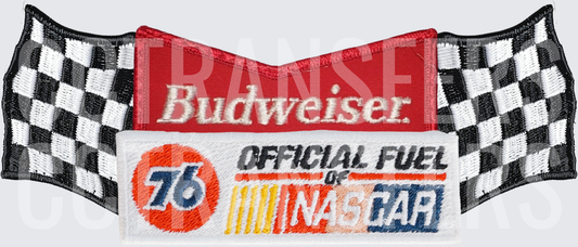 Checkered Flag Racing Sponsor Embroidered Patch Design (DTF)