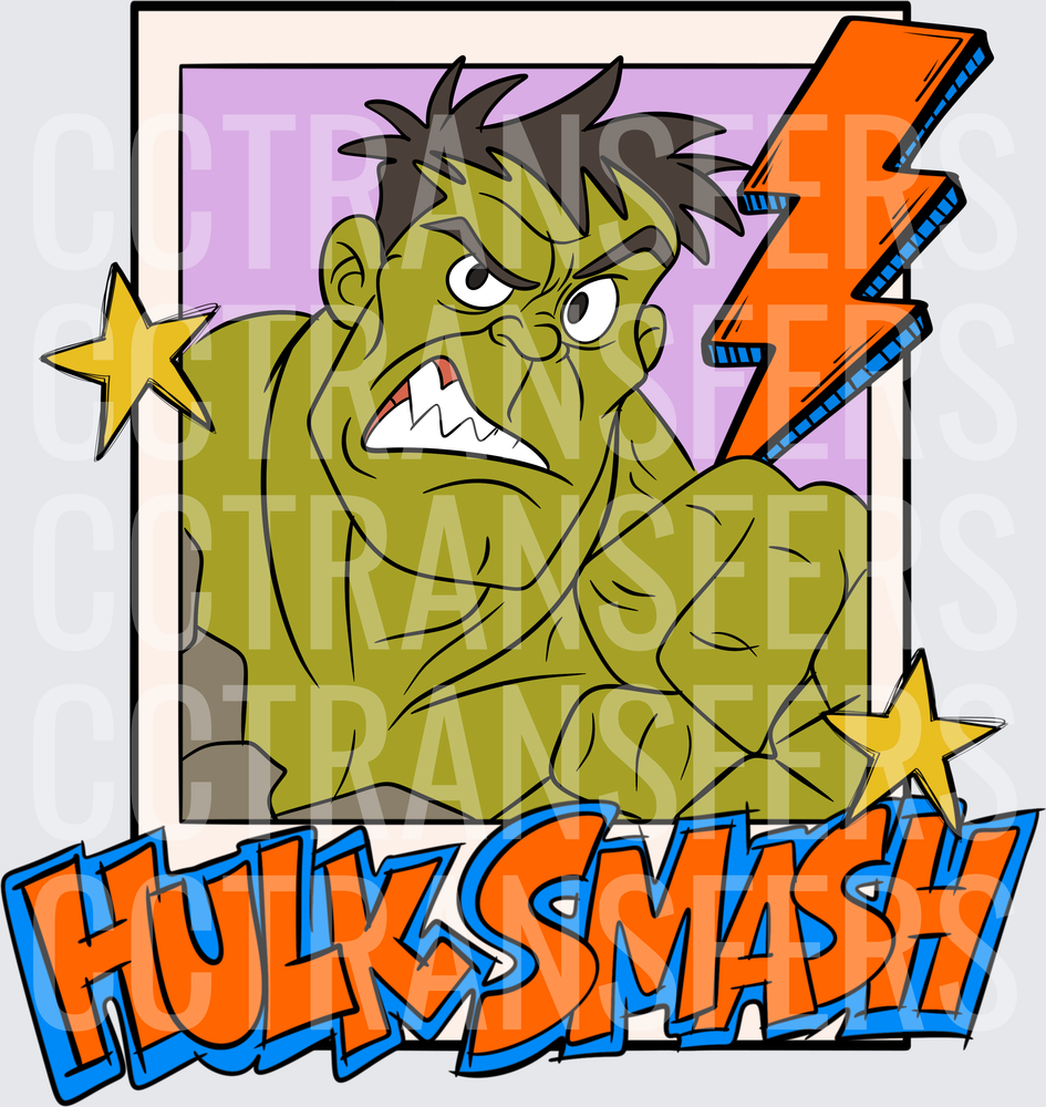 Angry Green Monster Fist Raised Hulk Smash Comic (DTF)