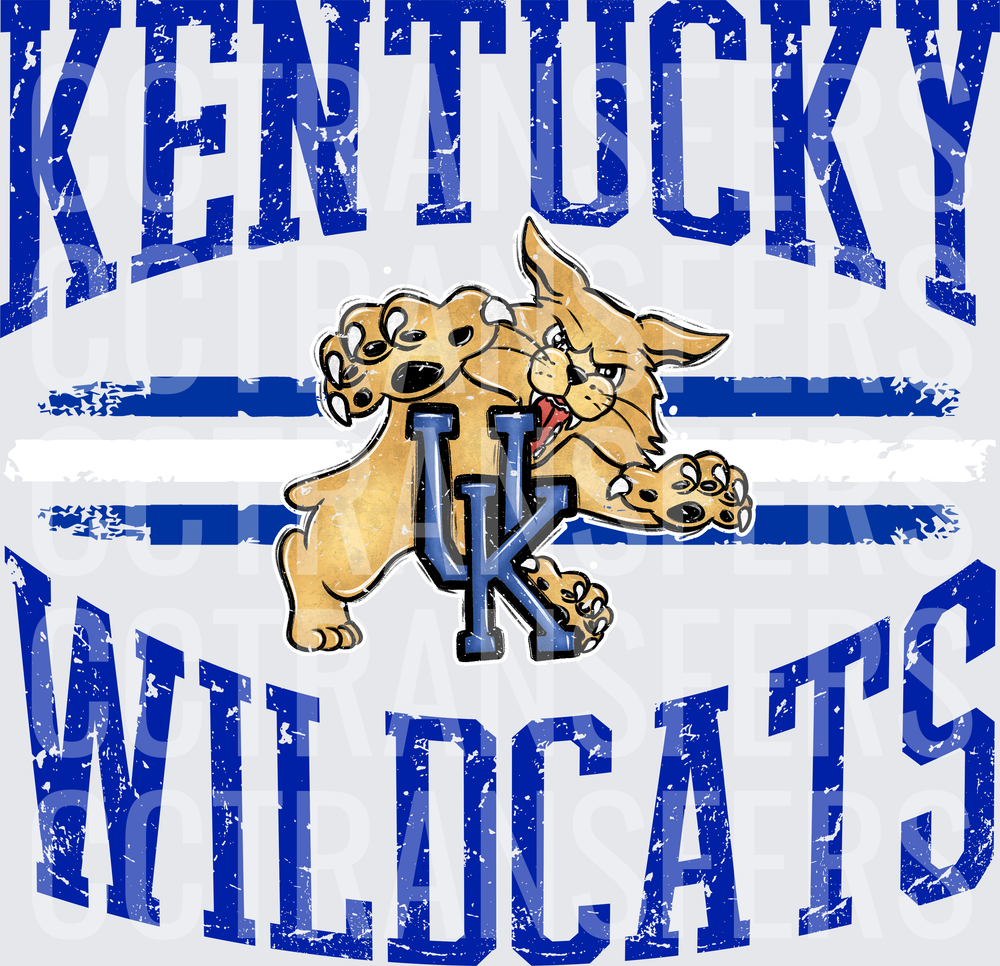 Wildcats Vintage Distressed Wildcat Mascot UK Logo (DTF)