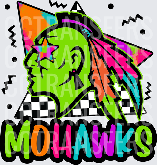 Neon Mohawks Warrior Profile Star Shades Retro 80s (DTF)