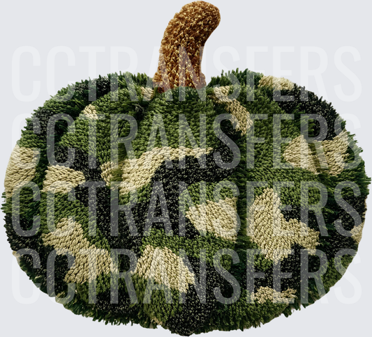 Camo Pumpkin Textured Fall Gourd (DTF)