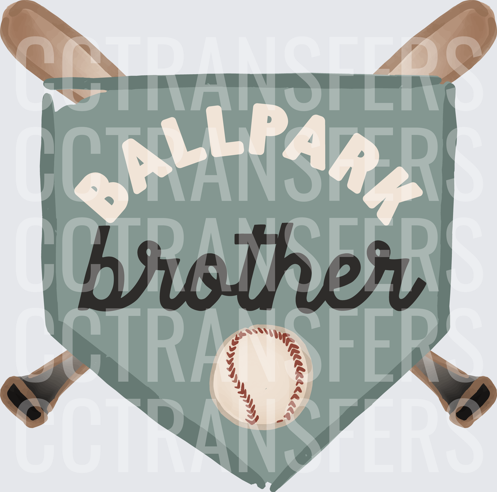Ballpark Brother Crossed Bats Home Plate Baseball (DTF)