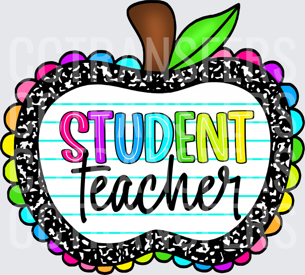 Colorful Apple Student Teacher Composition Notebook (DTF)