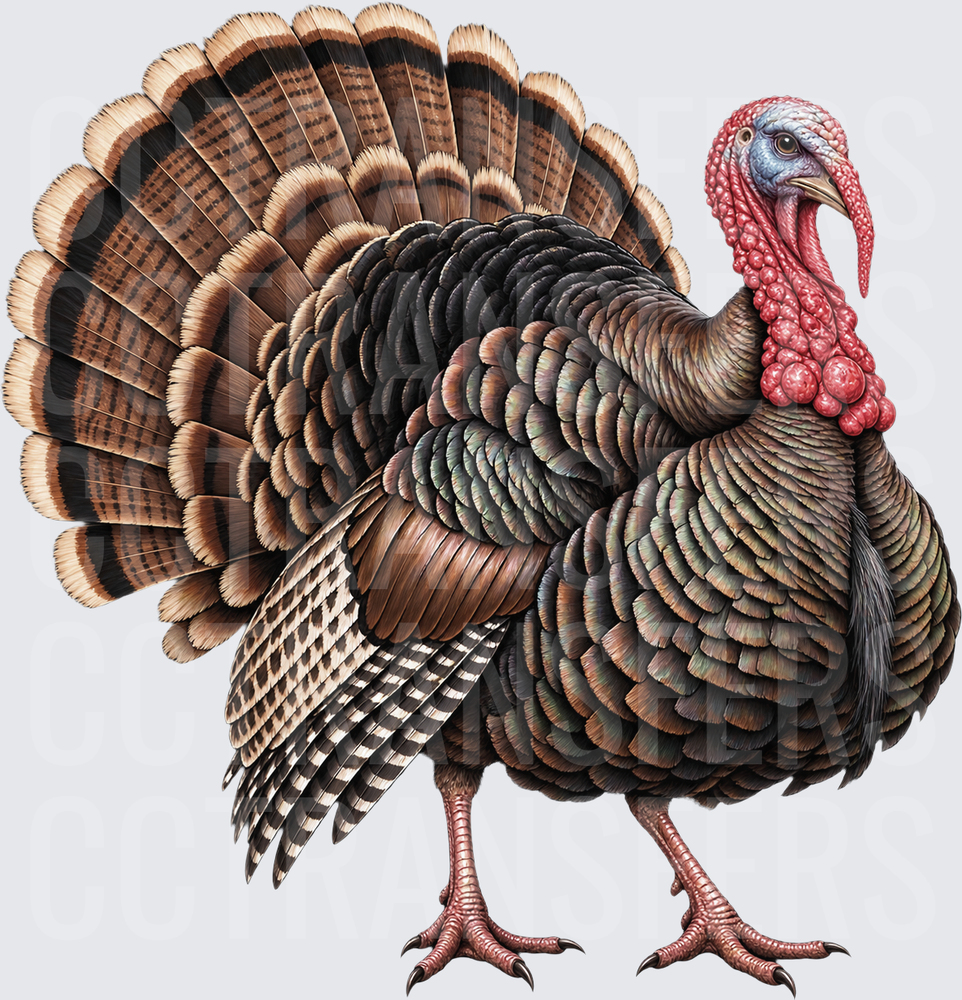 Realistic Wild Turkey Full Fan Display (DTF)