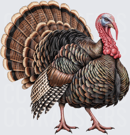 Realistic Wild Turkey Full Fan Display (DTF)