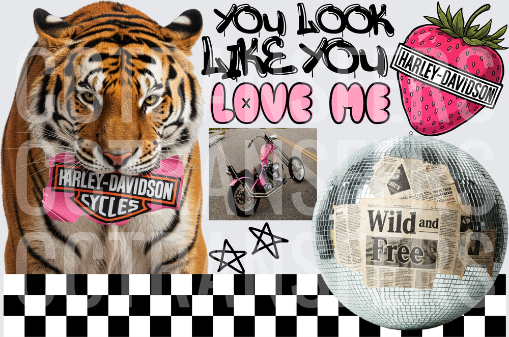You Look Like You Love Me Wild and Free Tiger Collage (DTF)