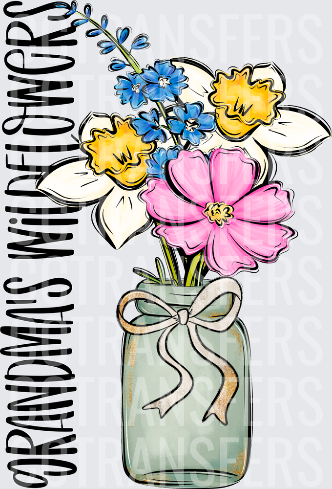 Grandmas Wildflowers Mason Jar Bouquet (DTF)