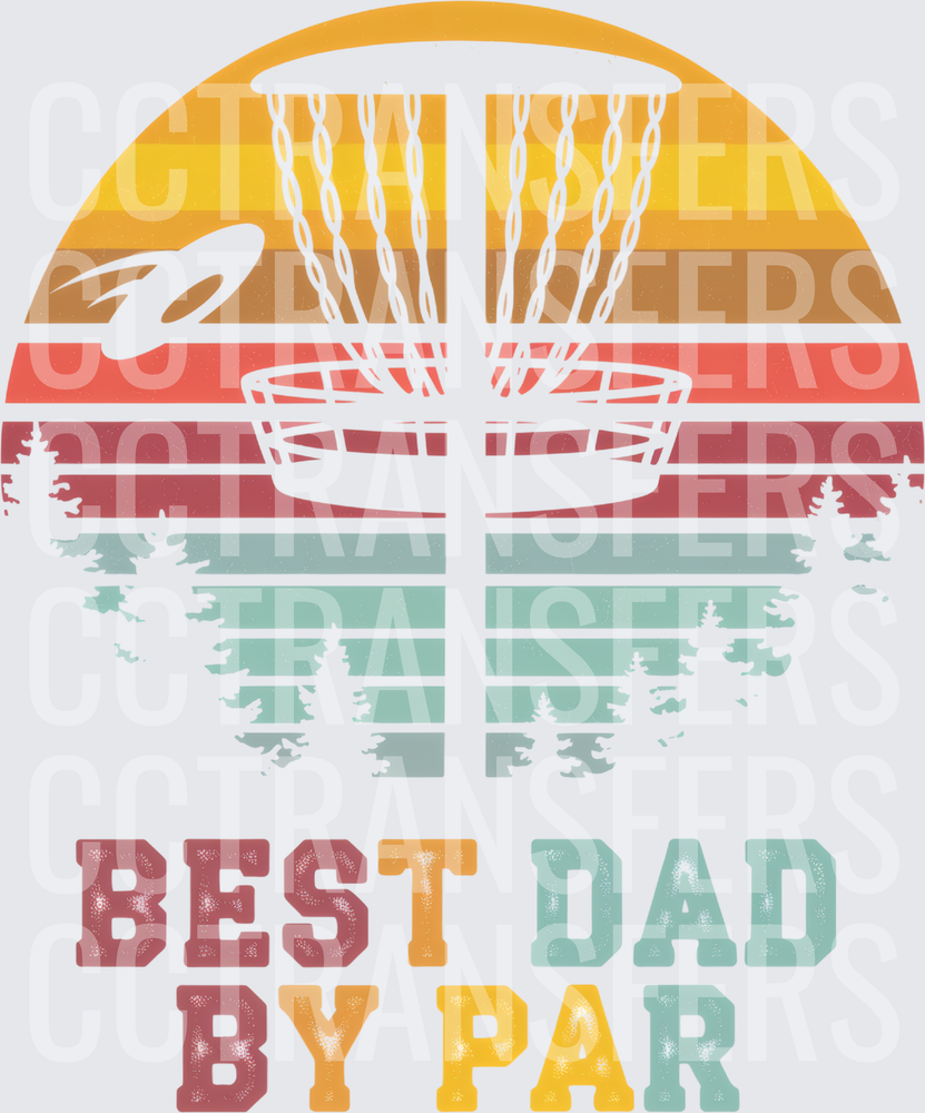 Best Dad By Par Disc Golf Retro Sunset (DTF)