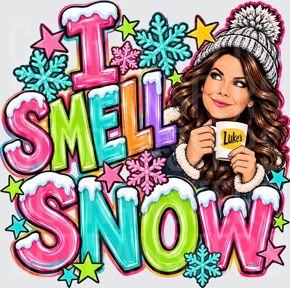 I Smell Snow Cozy Winter Woman Coffee Mug Pom Hat (DTF)