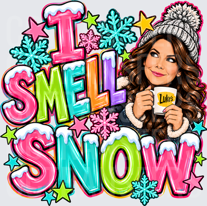 I Smell Snow Cozy Winter Woman Coffee Mug Pom Hat (DTF)
