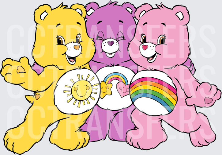 Trio of Cute Bears Sun Rainbow Best Friends (DTF)