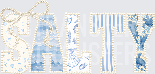 Salty Pearl Border Coastal Ocean Letters (DTF)