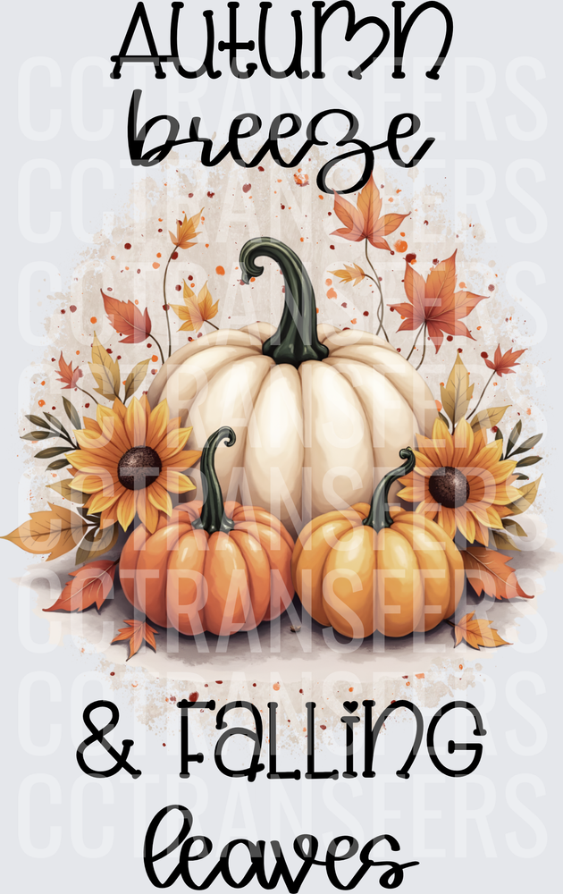 Autumn Breeze & Falling Leaves Pumpkin Sunflower (DTF)