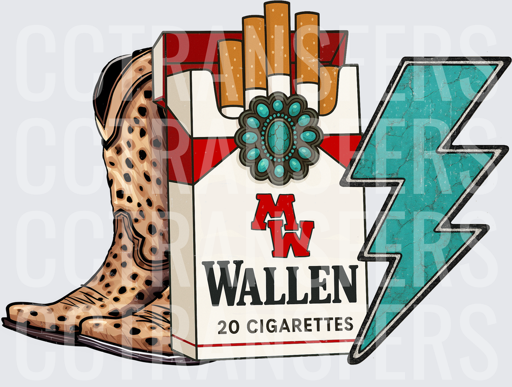Wallen MW Cigarette Pack Cowboy Boots Turquoise Bolt (DTF)