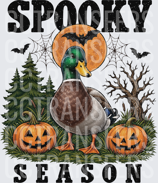 Spooky Season Mallard Duck Halloween Pumpkin Moon (DTF)