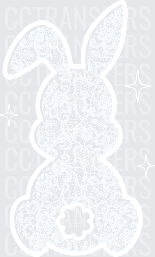 Faded Light Blue Floral Lace Ornate Vertical Design (DTF)