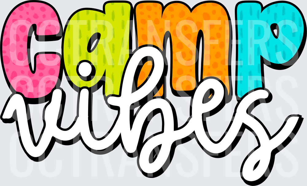 Colorful Camp Vibes Bold Fun Text Design (DTF)