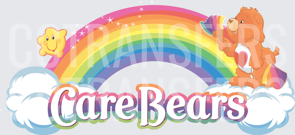 Care Bears Rainbow Logo with Fluffy Clouds (DTF)