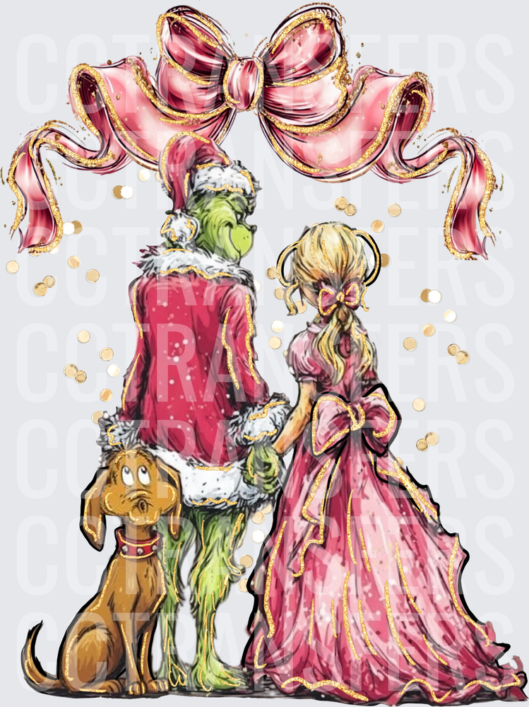 Pink Bow Couple G-Man Cindy Lou & Max Christmas (DTF)