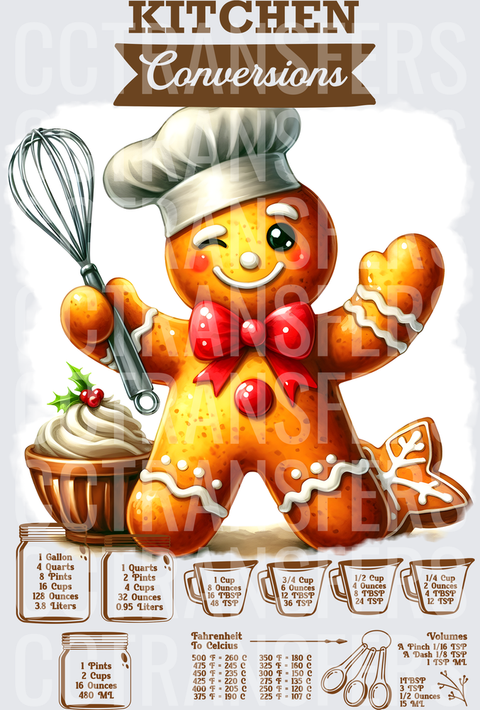 Kitchen Conversions Gingerbread Chef with Whisk (DTF)
