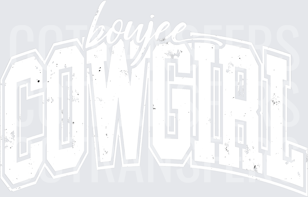 Boujee Cowgirl Distressed Varsity Letter Design (DTF)