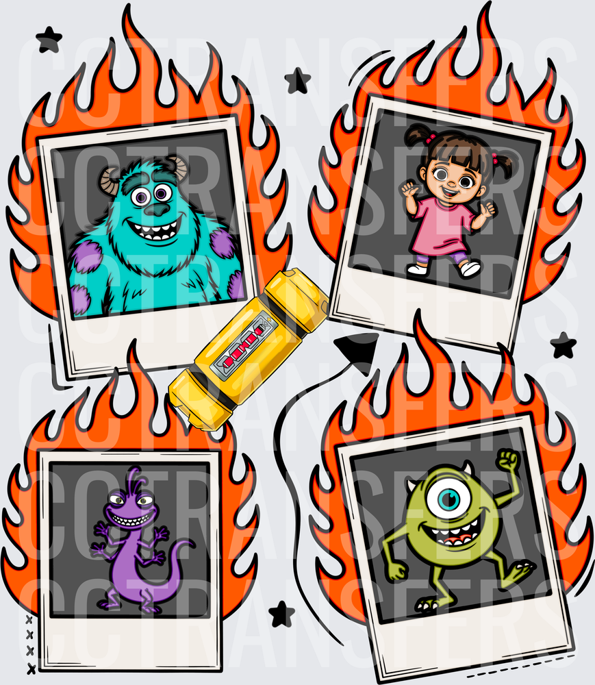 Flaming Polaroid Monster Squad & Little Girl Snapshots (DTF)
