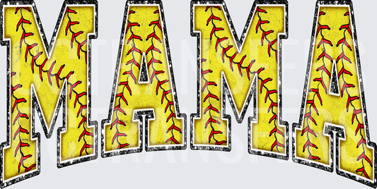 Grunge Softball Stitch MAMA Letter Design (DTF)