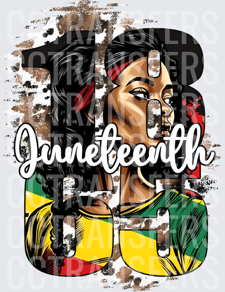 Juneteenth 1865 Black Woman Pan-African Colors (DTF)