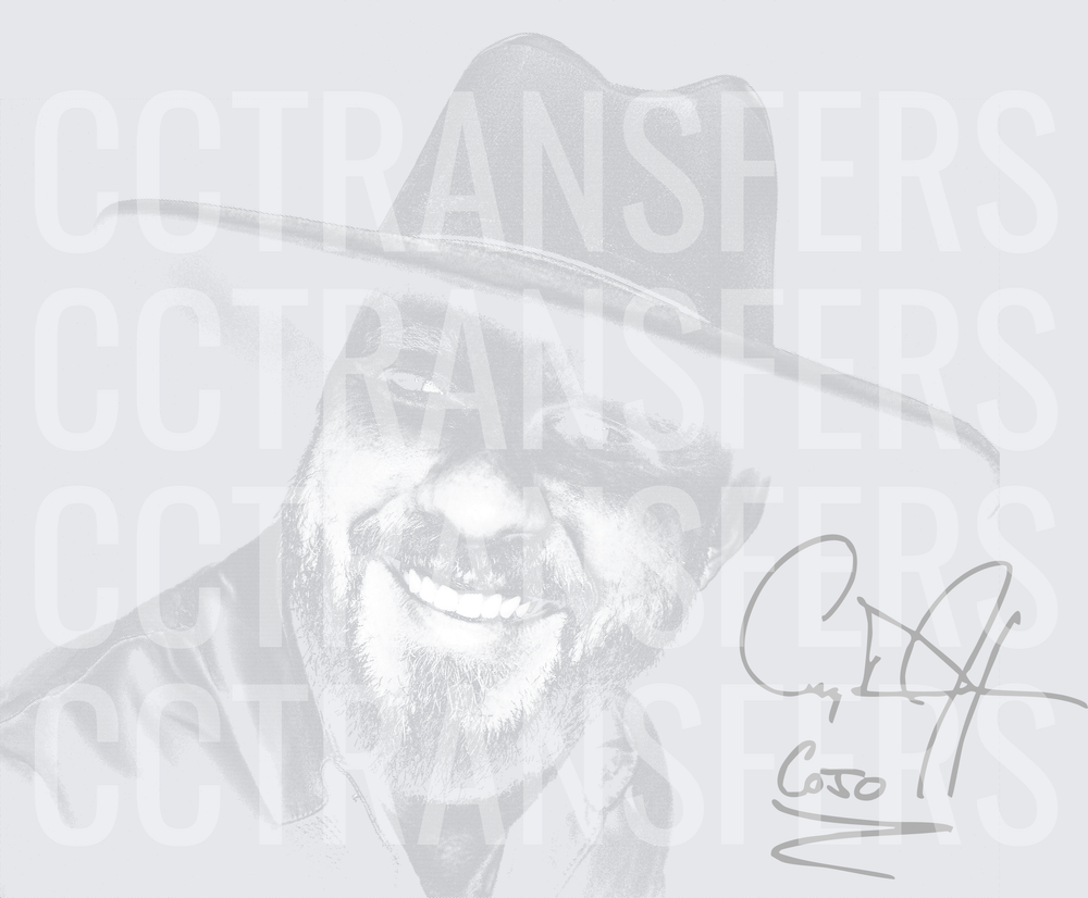 Smiling Bearded Man Wide Brim Cowboy Hat Signature (DTF)