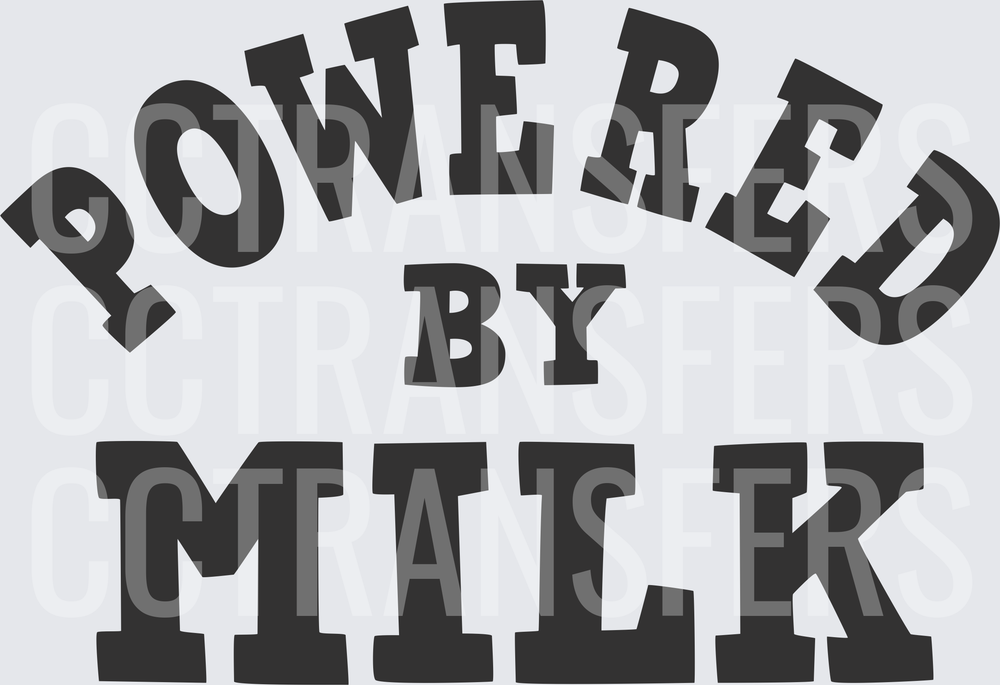 Powered By Milk Bold Arched Text (DTF)