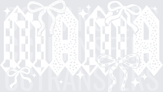 Bold Minimalist White Graphic Design (DTF)