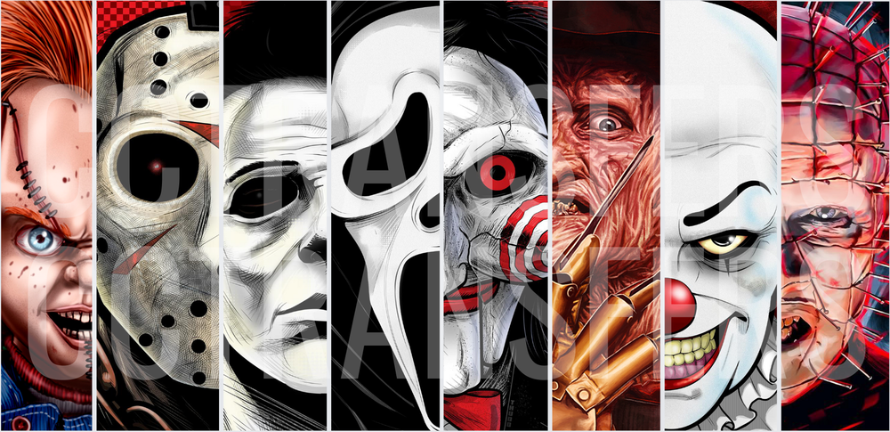 Classic Horror Icons Collage Panel Art (DTF)