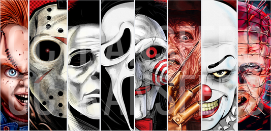 Classic Horror Icons Collage Panel Art (DTF)