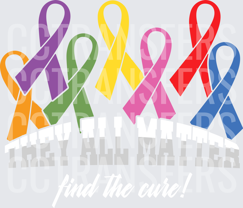 They All Matter Multi-Color Awareness Ribbons (DTF)