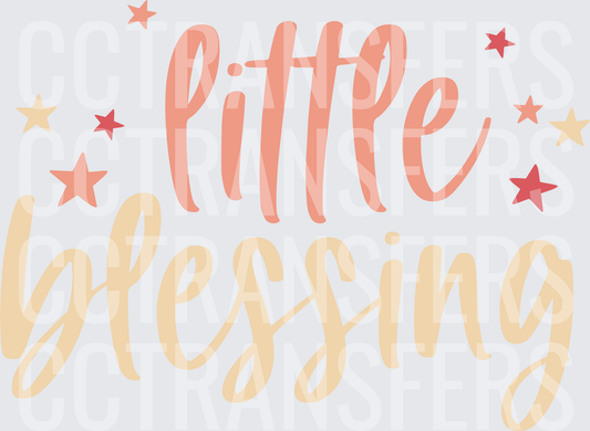Little Blessing Script Lettering with Stars (DTF)