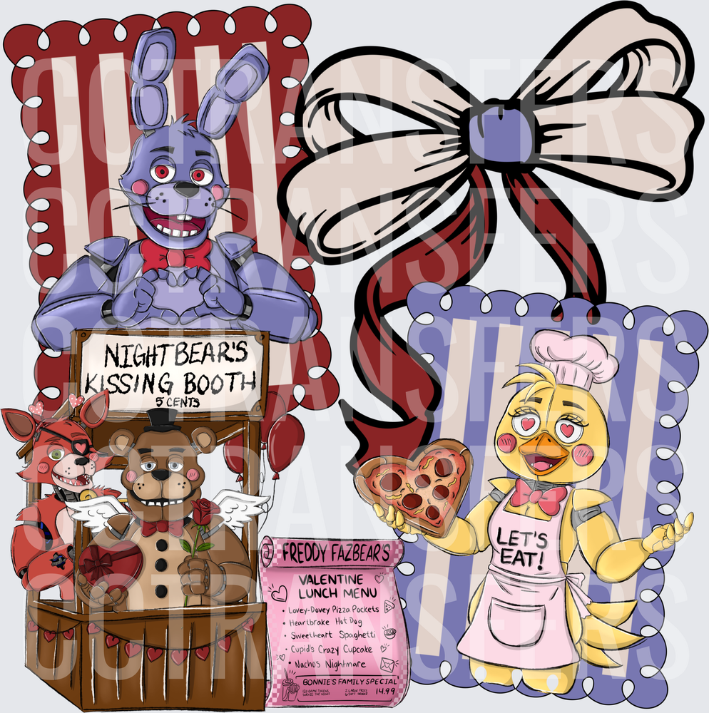 Animatronic Valentine Kissing Booth Let's Eat Pizza DTF
