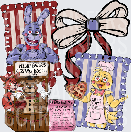 Animatronic Valentine Kissing Booth Let's Eat Pizza DTF