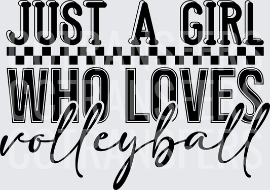 Just A Girl Who Loves Volleyball Checkered (DTF)