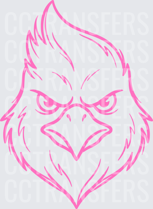 Pink Fierce Eagle Head Mascot Line Art (DTF)
