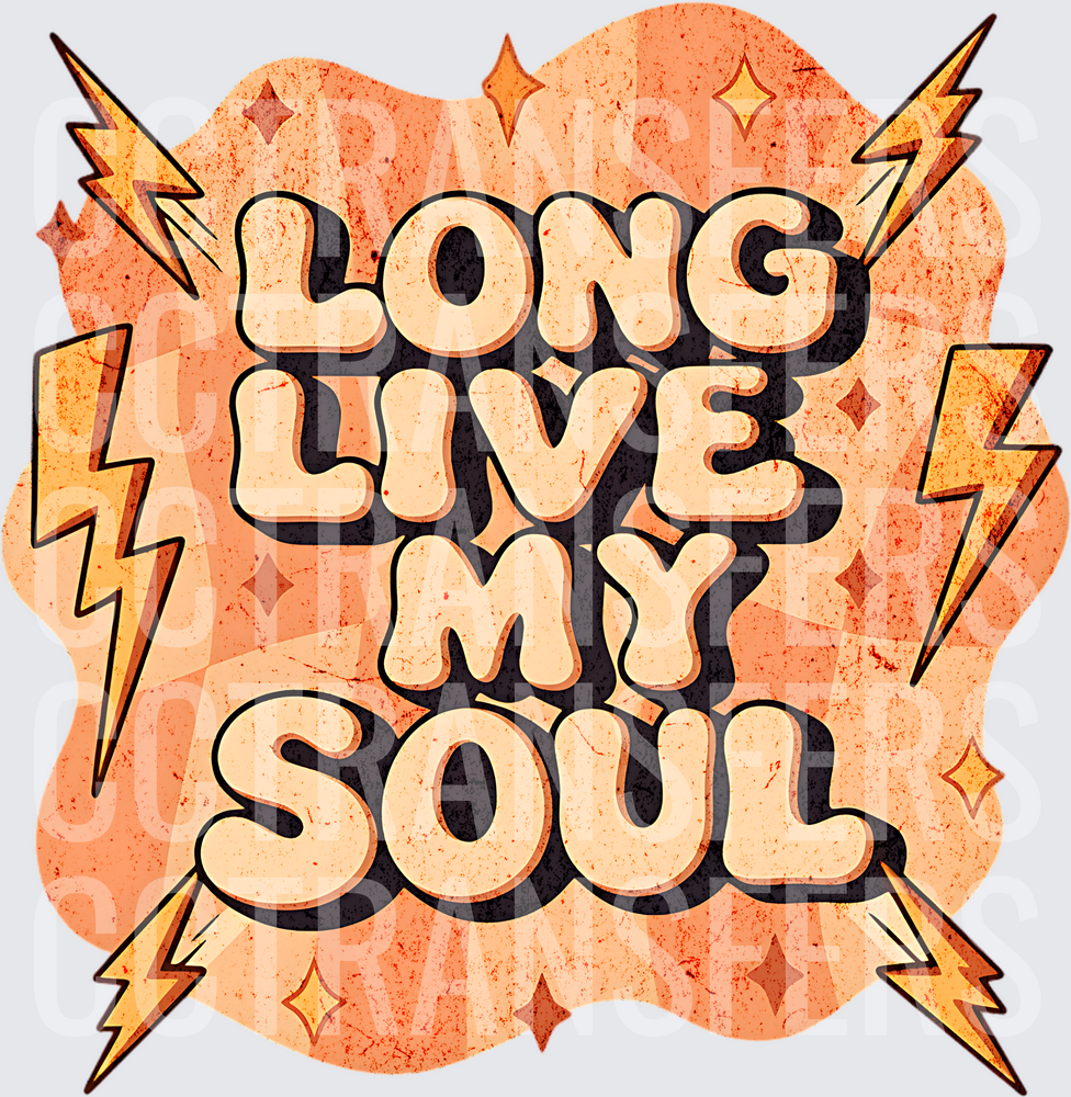 Long Live My Soul Retro Lightning Bolt Design (DTF)