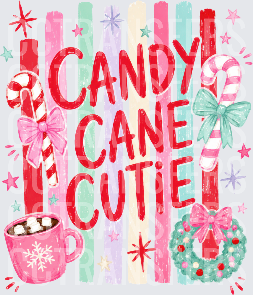 Candy Cane Cutie Christmas Holiday Festive Design (DTF)